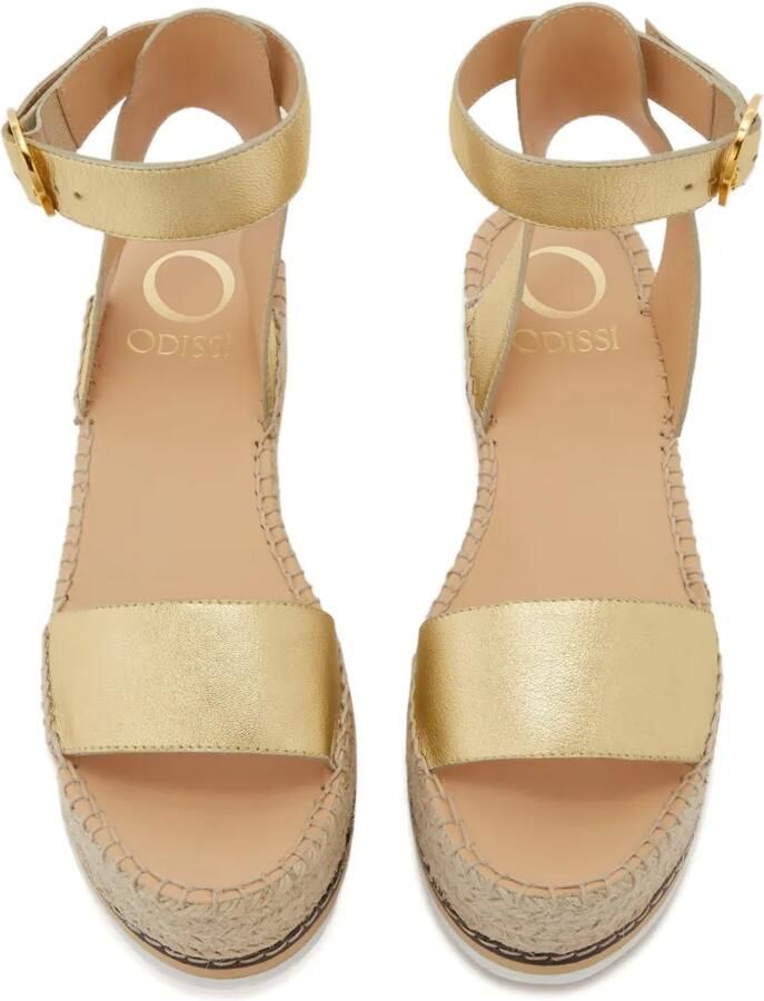 ODISSI Lily espadrilles met sleehak Goud - Foto 4