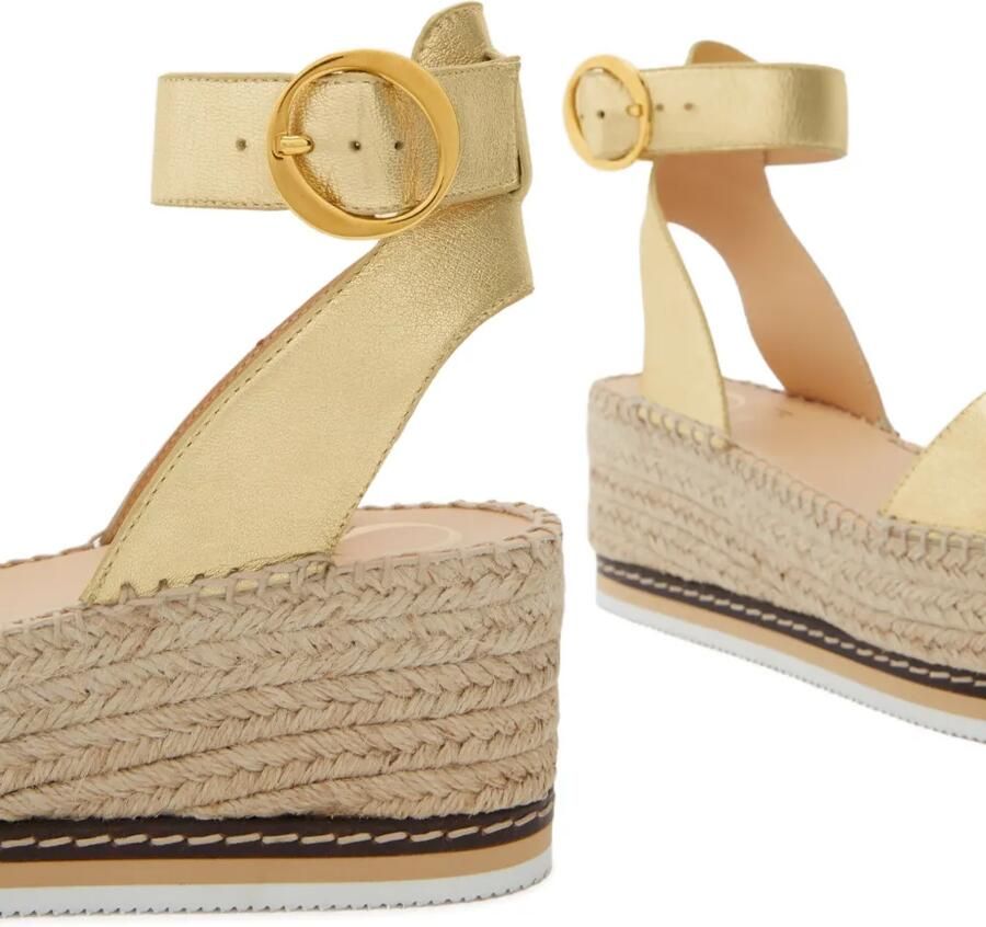 ODISSI Lily espadrilles met sleehak Goud - Foto 2