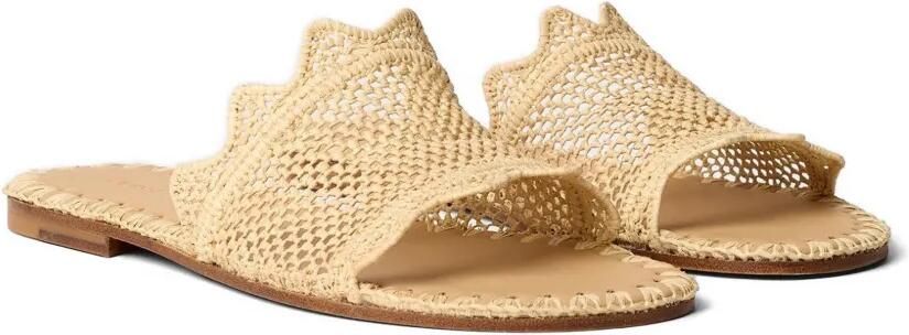ODISSI Lucia gewelfde raffia ballerina's Beige - Foto 5