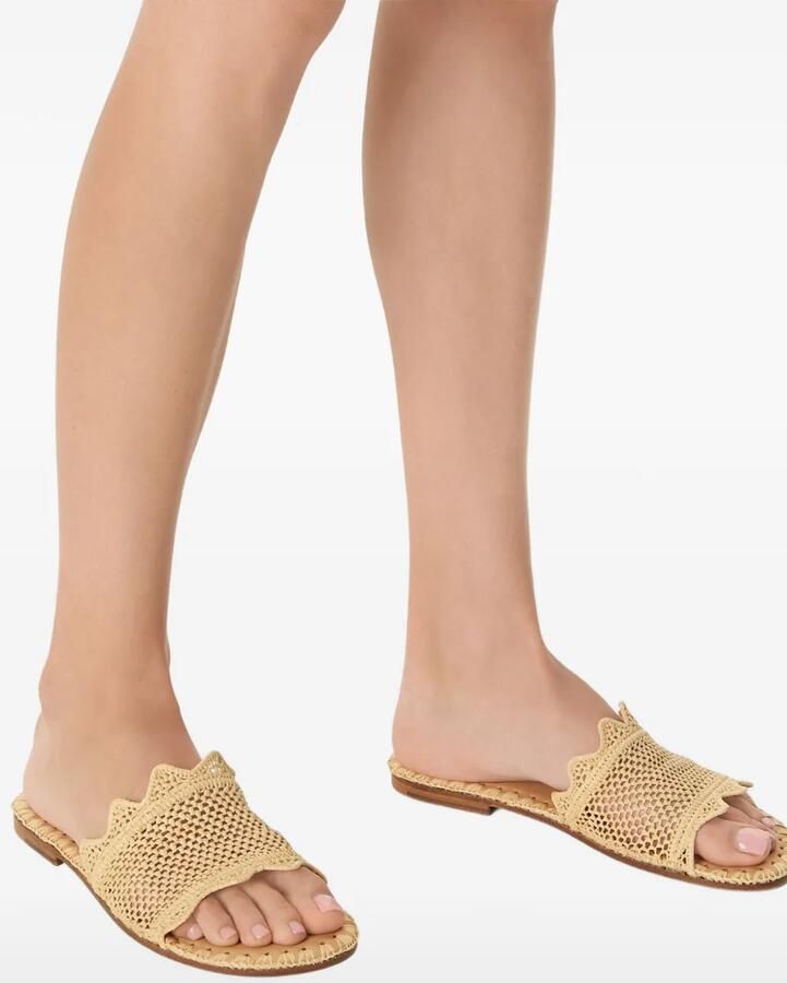 ODISSI Lucia gewelfde raffia ballerina's Beige - Foto 2