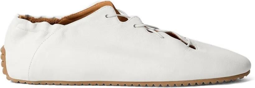 ODISSI Milly gewelfde leren sneakers Wit