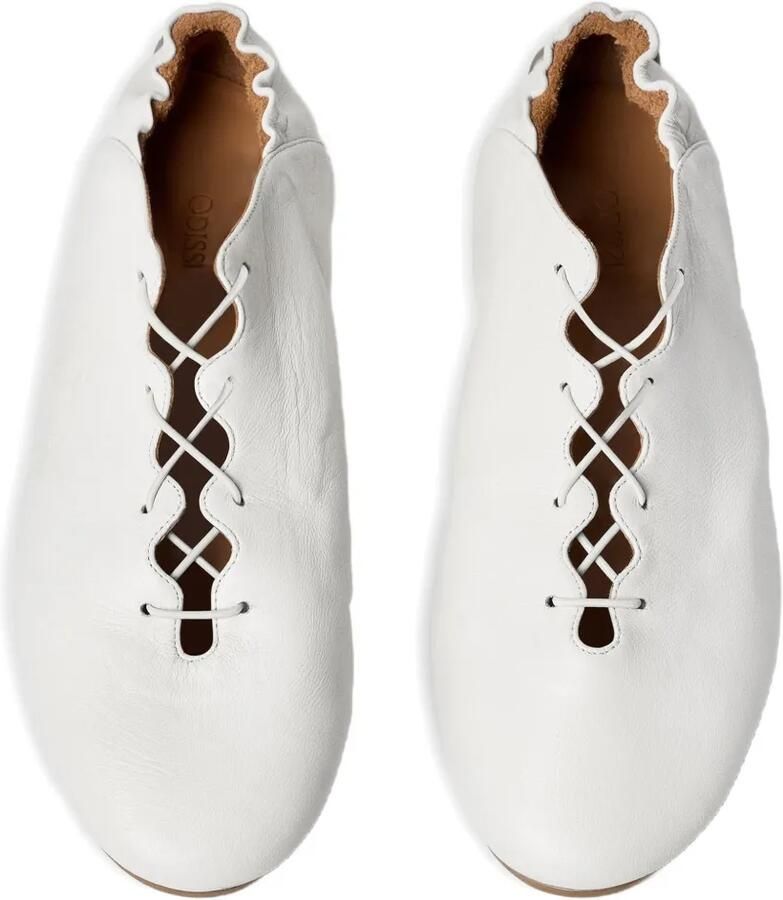 ODISSI Milly gewelfde leren sneakers Wit - Foto 3