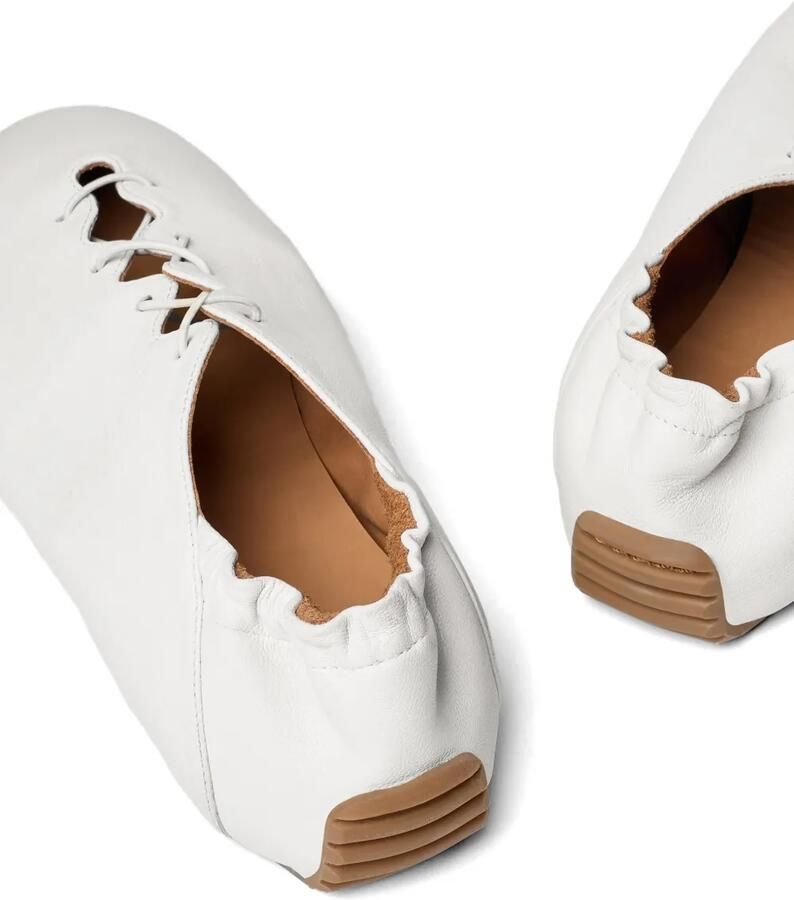 ODISSI Milly gewelfde leren sneakers Wit - Foto 2