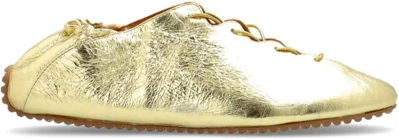 ODISSI Milly leren ballerina's met metallic effect Goud