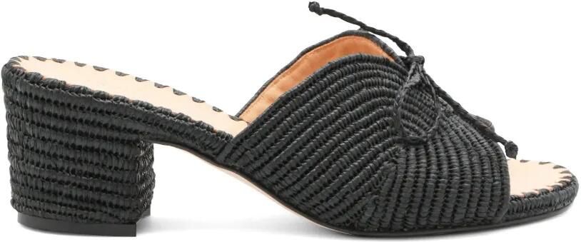 ODISSI Odett geweven sandalen met strik Zwart