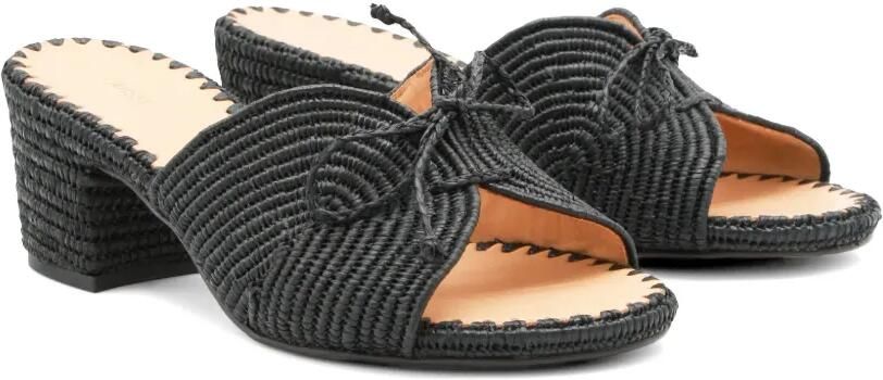 ODISSI Odett geweven sandalen met strik Zwart - Foto 4