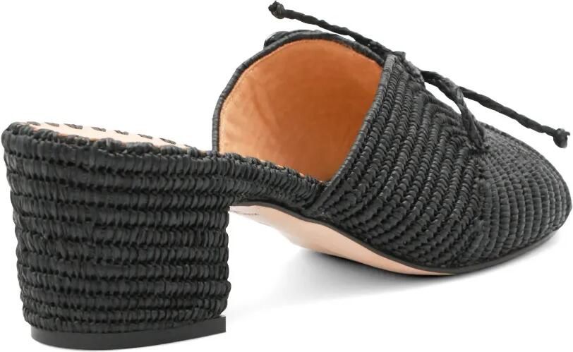 ODISSI Odett geweven sandalen met strik Zwart - Foto 3