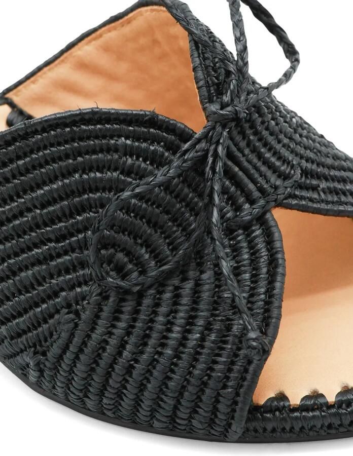ODISSI Odett geweven sandalen met strik Zwart - Foto 2