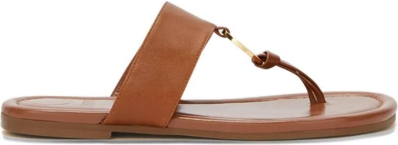 ODISSI Olivia leren sandalen met ringdetail Bruin