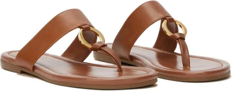 ODISSI Olivia leren sandalen met ringdetail Bruin - Foto 5