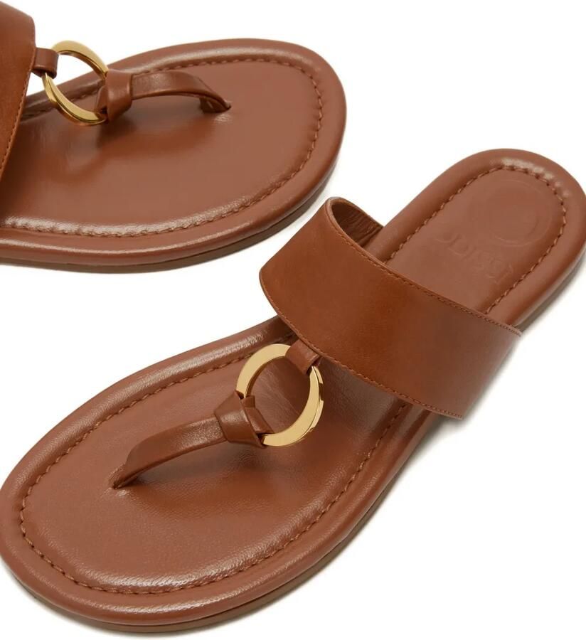 ODISSI Olivia leren sandalen met ringdetail Bruin - Foto 2