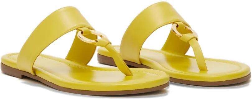 ODISSI Olivia leren sandalen met ringdetail Geel