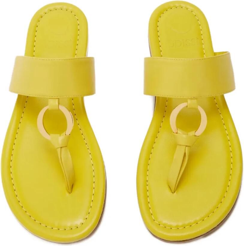 ODISSI Olivia leren sandalen met ringdetail Geel - Foto 3