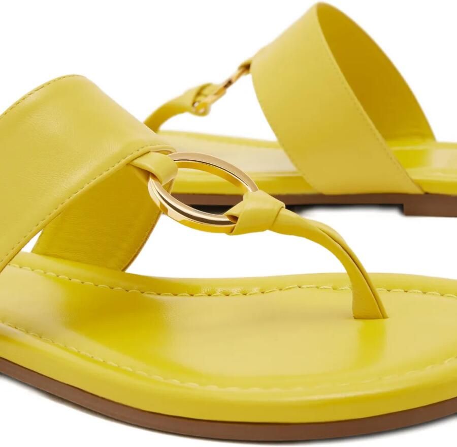 ODISSI Olivia leren sandalen met ringdetail Geel - Foto 2