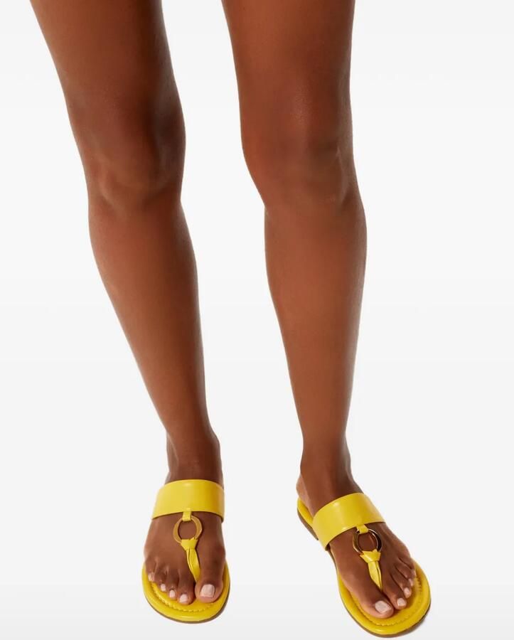 ODISSI Olivia leren sandalen met ringdetail Geel - Foto 4