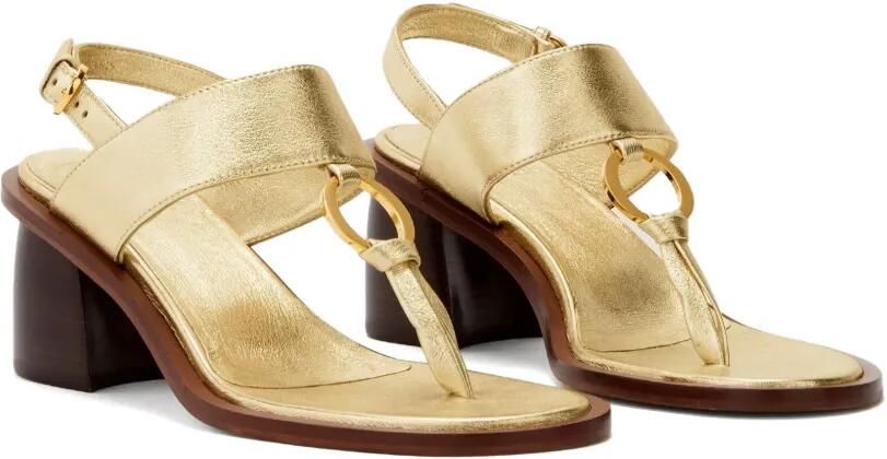 ODISSI Olivia Mid leren sandalen met ringdetail Goud