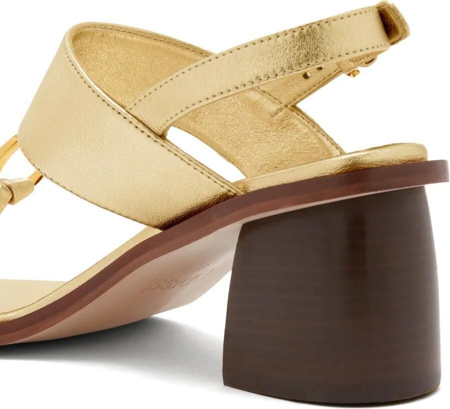 ODISSI Olivia Mid leren sandalen met ringdetail Goud - Foto 2