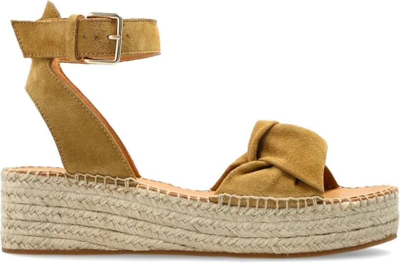 ODISSI Sneakers met geknoopt enkelbandje Geel