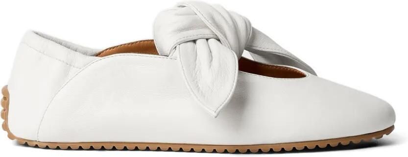 ODISSI Tess geknoopte leren sneakers Wit