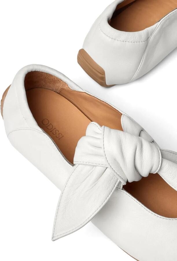 ODISSI Tess geknoopte leren sneakers Wit - Foto 4