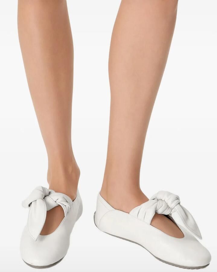 ODISSI Tess geknoopte leren sneakers Wit - Foto 2