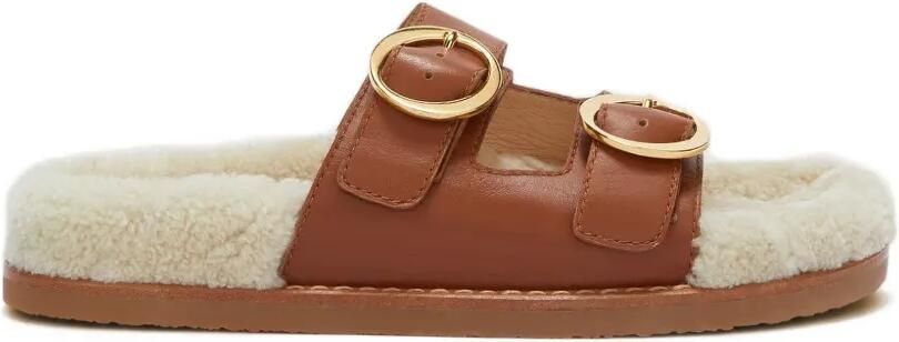 ODISSI Yuki leren sandalen met gesp Bruin