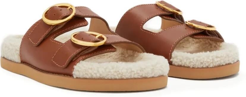 ODISSI Yuki leren sandalen met gesp Bruin - Foto 5