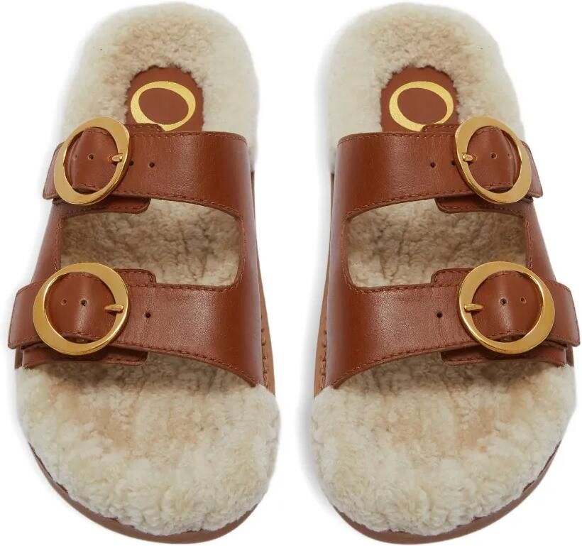 ODISSI Yuki leren sandalen met gesp Bruin - Foto 3