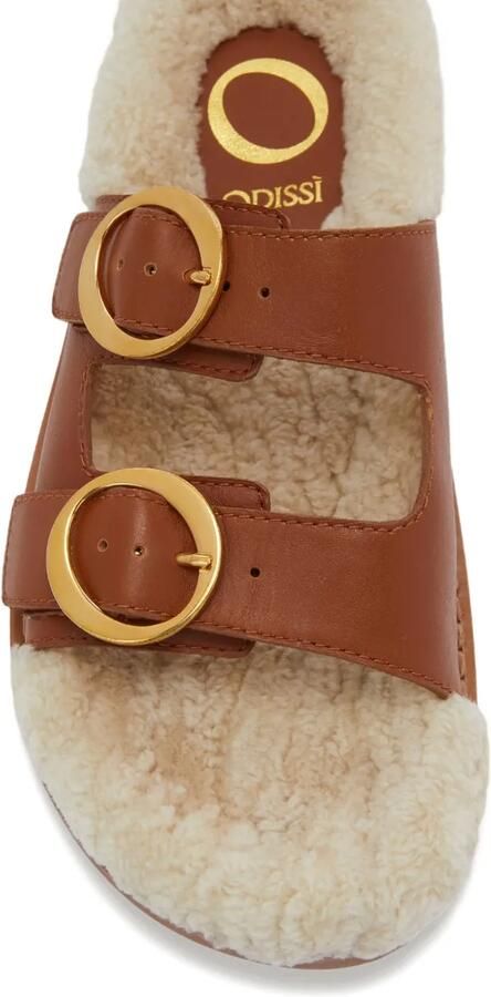 ODISSI Yuki leren sandalen met gesp Bruin - Foto 4