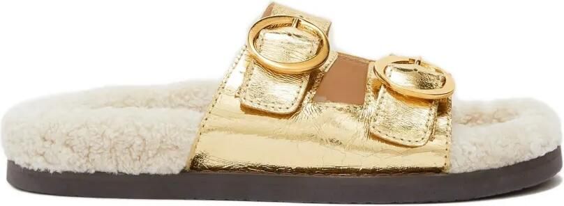 ODISSI Yuki leren sandalen met gesp Goud