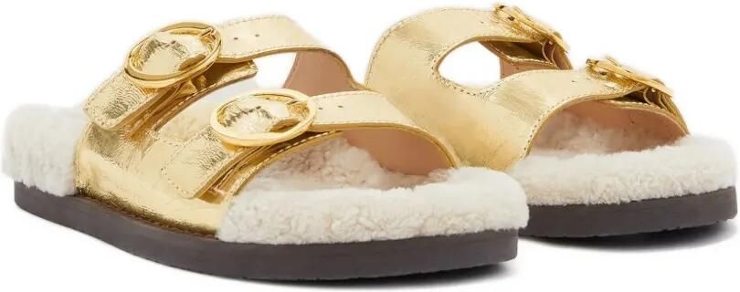 ODISSI Yuki leren sandalen met gesp Goud - Foto 5