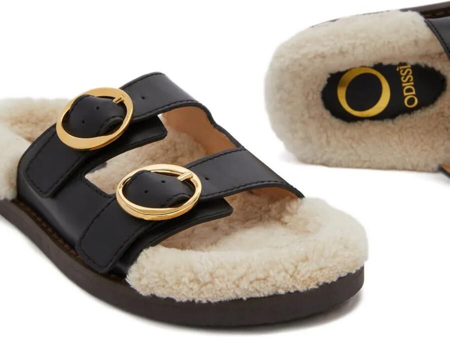 ODISSI Yuki leren sandalen met gesp Zwart - Foto 4