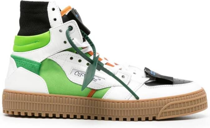 Off White Groen Wit Leren Sneakers Green Heren