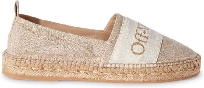 Off-White Bookish canvas espadrilles Beige