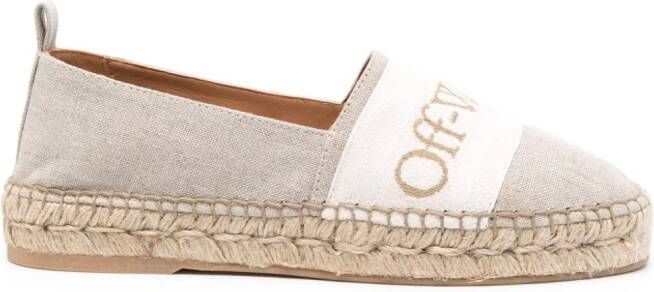 Off-White Bookish canvas espadrilles Beige