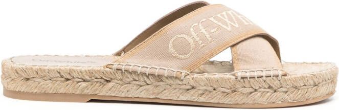 Off-White Bookish espadrilles met gekruiste bandjes Beige