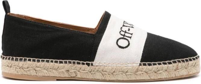 Off-White Bookish linnen espadrilles Zwart