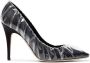 Off-White C O Jimmy Choo zwart Anne 100 PVC ingepakte satijnen pumps - Thumbnail 1