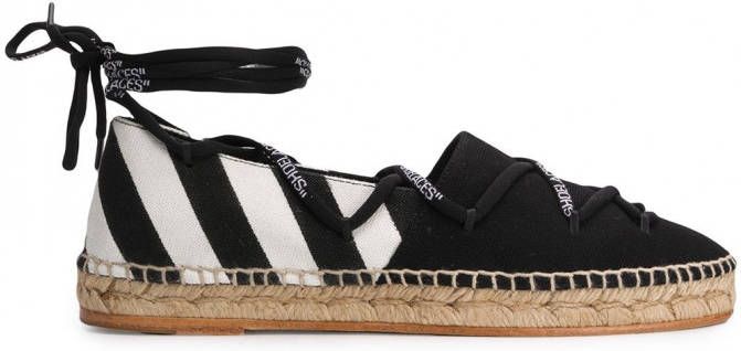 Off-White Espadrilles met diagonale streep Zwart