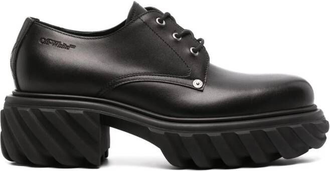 Off-White Exploration leren derby schoenen Zwart