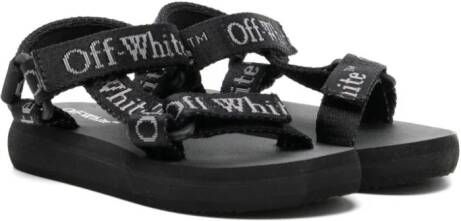 Off-White Kids Bookish sandalen met logo-jacquard Zwart