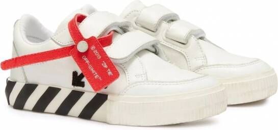 Off-White Kids Vulcanized sneakers met klittenband Wit