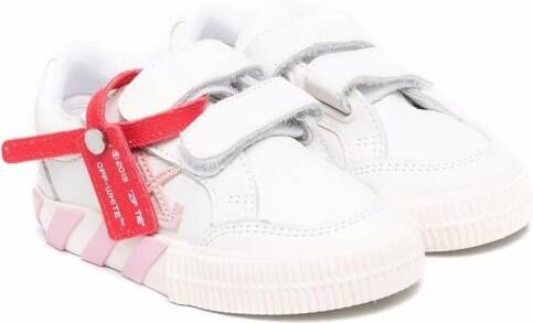 Off-White Kids Vulcanized sneakers met klittenband Wit