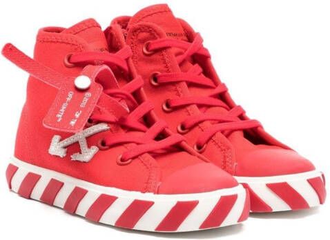 Off-White Kids Vulcanized high-top sneakers Rood