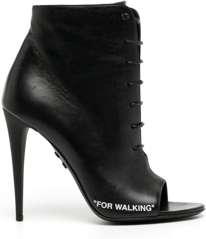 Off-White Leren laarzen Zwart