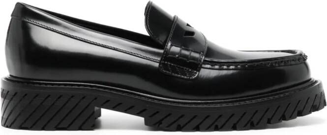 Off-White Leren loafers Zwart