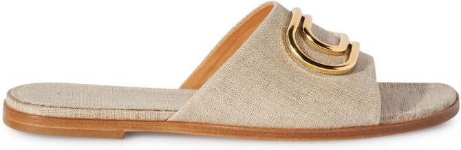 Off-White Linnen slippers Beige