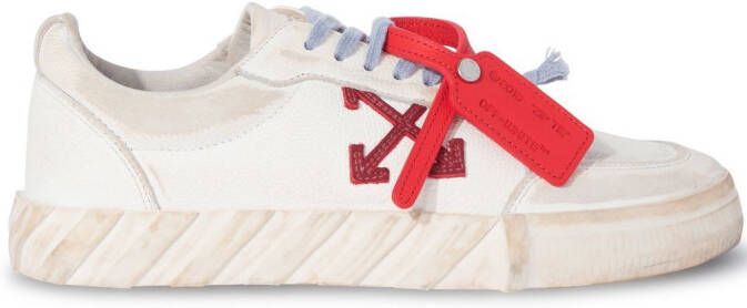 Off-White Low Vulcanized gerafelde sneakers Wit
