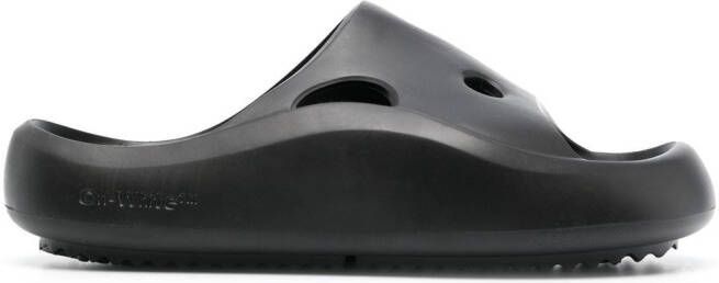 Off-White Rubberen badslippers Zwart