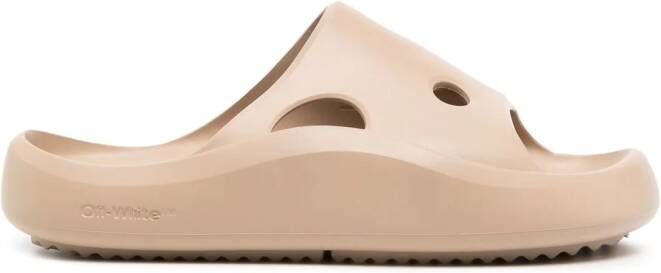Off-White Meteor uitgesneden slippers Beige